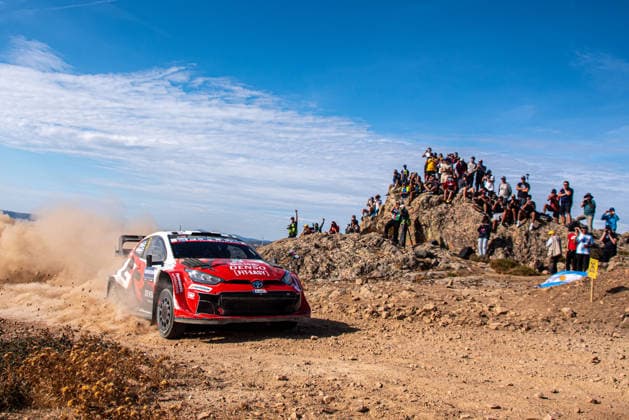 IPA89225974 - Sami Pajari (FIN) and Marko Salminen (FIN) in a Toyota GR Yaris Rally1 in action during the FIA WRC, Motorsport Rallye, WM Rally Italia Sardegna in Alghero, Italy, on October 1–4, 2026. Copyright: xFedericoxManoni IPAxSportx xx IPA89225974
