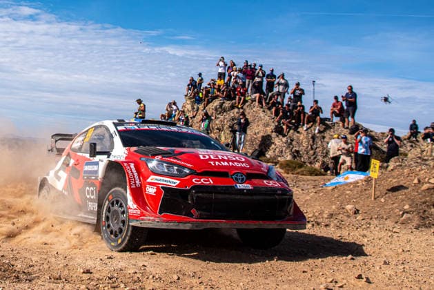 IPA89225972 - Oliver Solberg (SWE) and Elliott Edmondson (GBR) in a Toyota GR Yaris Rally1 in action during the FIA WRC, Motorsport Rallye, WM Rally Italia Sardegna in Alghero, Italy, on October 1–4, 2026. Copyright: xFedericoxManoni IPAxSportx xx IPA89225972