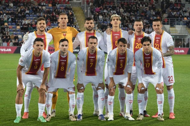Team Montenegro players stand for photo prior their UEFA Nations League Group C2 football game between Latvia and Montenegro in Riga, Latvia, Fri, Oct. 2, 2026. Riga Latvia Copyright: xRomanxKoksarovx RKV09654.JPG