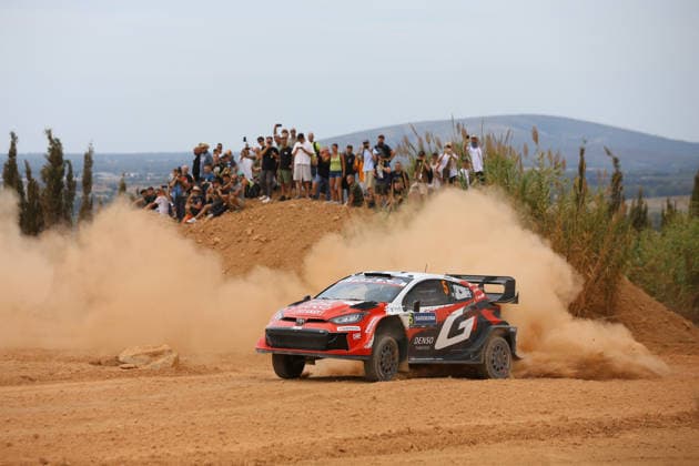 OLBIA, ITALY - OCTOBER 01: Sami Pajari and Marko Salminen of Finland compete with their Toyota Gazoo Racing WRT Toyota GR Yaris Rally1 during Round 13 of the 2026 FIA World Rally Championship in Sardegna on October 01, 2026 in Olbia, Italy. (Photo by Qian Jun SPP-Paddocker) Copyright: xQianxJun SPP-Paddockerx Sportspressphoto_SPR243713