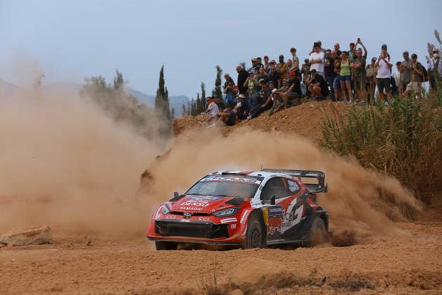 OLBIA, ITALY - OCTOBER 01: Sebastien Ogier and Vincent Landais of France compete with their Toyota Gazoo Racing WRT Toyota GR Yaris Rally1 during Round 13 of the 2026 FIA World Rally Championship in Sardegna on October 01, 2026 in Olbia, Italy. (Photo by Qian Jun SPP-Paddocker) Copyright: xQianxJun SPP-Paddockerx Sportspressphoto_SPR243720