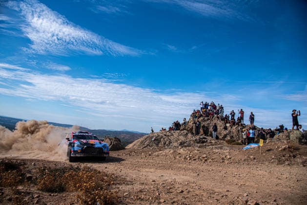 IPA89225969 - Adrien Fourmaux (FRA) and Alexandre Coria (FRA) in a Hyundai i20 N Rally1 in action during the FIA WRC, Motorsport Rallye, WM Rally Italia Sardegna in Alghero, Italy, on October 1–4, 2026. Copyright: xFedericoxManoni IPAxSportx xx IPA89225969
