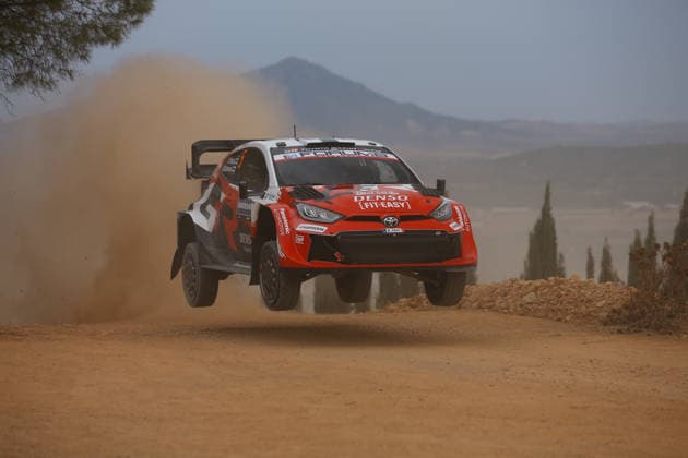 OLBIA, ITALY - OCTOBER 01: Sami Pajari and Marko Salminen of Finland compete with their Toyota Gazoo Racing WRT Toyota GR Yaris Rally1 during Round 13 of the 2026 FIA World Rally Championship in Sardegna on October 01, 2026 in Olbia, Italy. (Photo by Qian Jun SPP-Paddocker) Copyright: xQianxJun SPP-Paddockerx Sportspressphoto_SPR243725