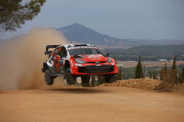OLBIA, ITALY - OCTOBER 01: Oliver Solberg of Sweden and Elliott Edmondson of Great Britain compete with their Toyota Gazoo Racing WRT Toyota GR Yaris Rally1 during Round 13 of the 2026 FIA World Rally Championship in Sardegna on October 01, 2026 in Olbia, Italy. (Photo by Qian Jun SPP-Paddocker) Copyright: xQianxJun SPP-Paddockerx Sportspressphoto_SPR243726