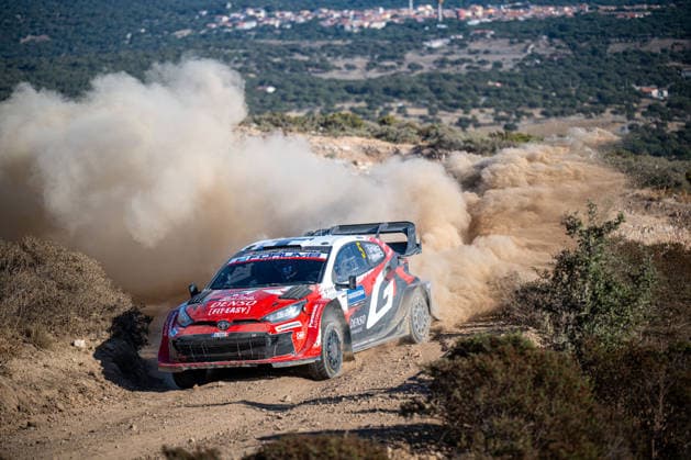 IPA89226356 - Sami Pajari (FIN) and Marko Salminen (FIN) in a Toyota GR Yaris Rally1 in action during the FIA WRC, Motorsport Rallye, WM Rally Italia Sardegna in Alghero, Italy, on October 1–4, 2026. Copyright: xFedericoxManoni IPAxSportx xx IPA89226356