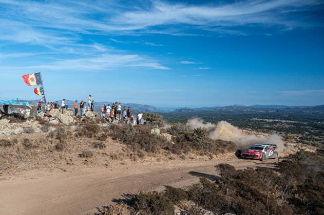 IPA89226359 - Oliver Solberg (SWE) and Elliott Edmondson (GBR) in a Toyota GR Yaris Rally1 in action during the FIA WRC, Motorsport Rallye, WM Rally Italia Sardegna in Alghero, Italy, on October 1–4, 2026. Copyright: xFedericoxManoni IPAxSportx xx IPA89226359