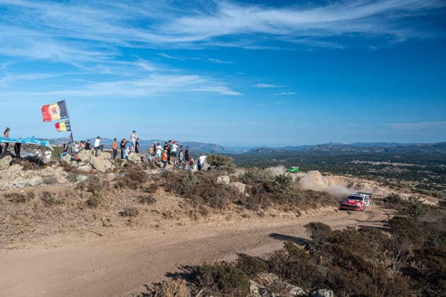 IPA89226366 - Oliver Solberg (SWE) and Elliott Edmondson (GBR) in a Toyota GR Yaris Rally1 in action during the FIA WRC, Motorsport Rallye, WM Rally Italia Sardegna in Alghero, Italy, on October 1–4, 2026. Copyright: xFedericoxManoni IPAxSportx xx IPA89226366