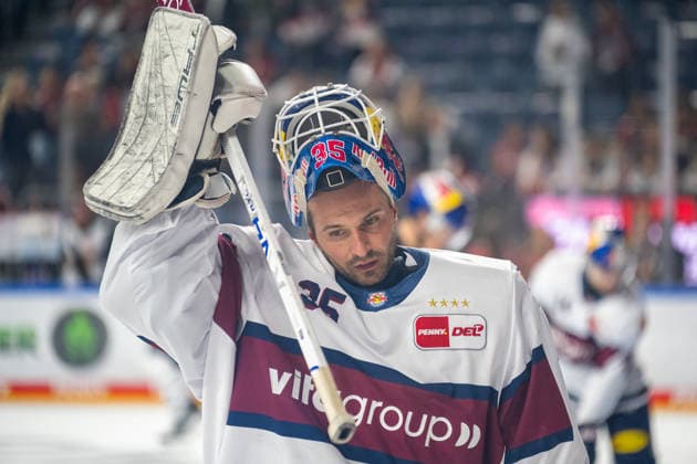 Mathias Niederberger of RHC Red Bull Munich, 35, during warm-ups for the Koelner Haie vs. EHC Red Bull Munich game, ice hockey, Penny DEL, Matchday 5, 2026–2027 season, October 2, 2026: Cologne Haie vs. EHC Red Bull Munich, ice hockey, Penny DEL, Matchday 5, 2026–2027 season, October 2, 2026, Cologne Copyright: xEibner-Pressefoto ThomasxHaeslerx EP_THR