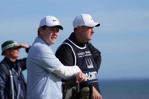 RECORD DATE NOT STATED 2nd October 2026; Kingsbarns Golf Links, Kingsbarns, Scotland; DP World Tour Golf, Alfred Dunhill Links Championship, Day 2; Robert MacIntyre waits on the 6th hole AlecxBrown
