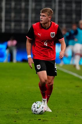 SOCCER - UEFA U21, U 21 EURO quali, AUT vs DEN VIENNA,AUSTRIA,02.OCT.26 - SOCCER - UEFA European Under-21 Championship 2027, qualifiers, OEFB Under-21 international match, Länderspiel, Nationalmannschaft Austria vs Denmark. Image shows David Puczka (AUT). GEPAxpictures xKevinxKada