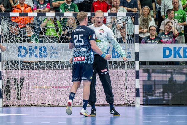 OPEL Handball Bundesliga: HSG Wetzlar vs. Rhein Neckar Löwen, October 2, 2026; David Späth (Rhein Neckar Löwen), 29, Haukur Prastarson, Rhein Neckar Löwen, 25 OPEL Handball Bundesliga HSG Wetzlar vs. Rhein Neckar Löwen, Wetzlar, October 2, 2026 Copyright: xBEAUTIFULxSPORTS Roeczeyx