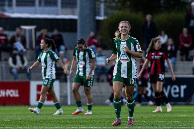 Google Pixel Women s Bundesliga Bayer 04 Leverkusen Women SV Werder Bremen Women 10 02 2026 Michelle Weiß SV Werder Bremen Women, 15 celebrates the goal, 0–2 Google Pixel Women s Bundesliga Bayer 04 Leverkusen Women SV Werder Bremen Women BayArena, Leverkusen, October 2, 2026 DFL regulations prohibit any use of photographs as image sequences and or quasi-video Copyright: xBEAUTIFULxSPORTS Buriakovx