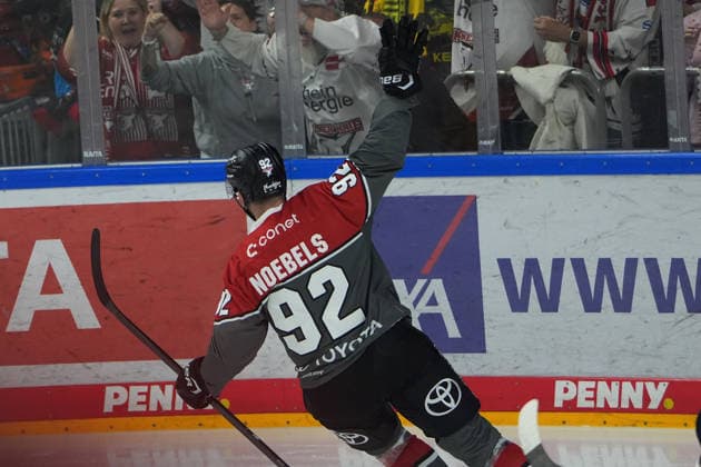 Cologne, DEL, 2026–2027 season, Kölner Haie vs. EHC Red Bull Munich, October 2, 2026, Lanxess Arena, Cologne; Marcel Noebels of the Kölner Haie celebrates a goal