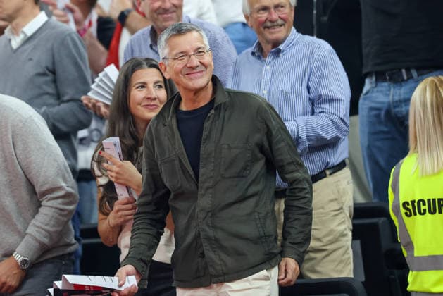Herbert Hainer, President of FC Bayern Munich, laughs, GER, FC Bayern Basketball vs. Partizan Mozzart Bet Belgrade, Basketball, EuroLeague, Matchday 3, 2026–2027 Season, October 2, 2026, GER, FC Bayern Basketball vs. Partizan Mozzart Bet Belgrade, Basketball, EuroLeague, Matchday 3, 2026–2027 Season, October 2, 2026, Munich Copyright: xEibner-Pressefoto JennixMaulx EP_JML