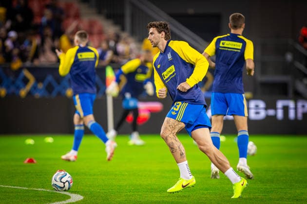 UKRAINE - NORTHERN IRELAND Illia Zabarnyi of Ukraine and Paris Saint Germain warmup during UEFA Nations League - League B - Group B2 - Matchday 3 - football match between Ukraine and Northern Ireland. Anton Malatinsky Stadium, City Arena, Trnava, Slovakia, October 02, 2026. Photo by Branislav Racko Copyright: xx 080A8410