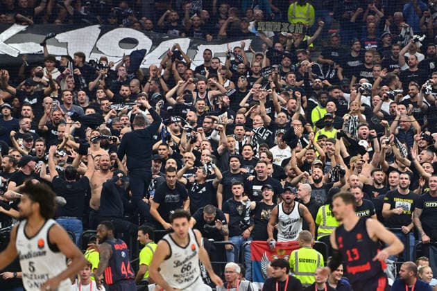 Fans, Partizan Basketball EuroLeague fan section, 2026–2027 season, FC Bayern Munich vs. Partizan Belgrade on October 2, 2026, S A P G A R D EN