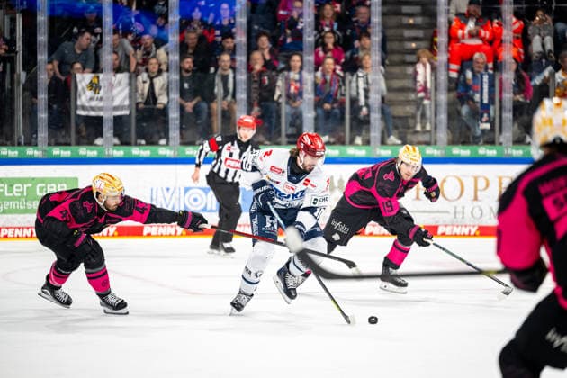 Greg Meireles 43, Nuremberg Ice Tigers, NIT Mirko Höfflin Hoefflin 10, Schwenninger Wild Wings, SWW Austin Magera 19, Nuremberg Ice Tigers, NIT, Nuremberg Ice Tigers vs. Schwenninger Wild Wings, Ice Hockey, Penny DEL, Matchday 5, October 2, 2026, Nuremberg Ice Tigers vs. Schwenninger Wild Wings, Ice Hockey, Penny DEL, Matchday 5, October 2, 2026 Copyright: xEibner-Pressefoto ThomasxHahnx EP_NIT