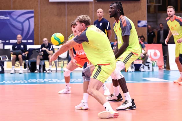 VOLLEYBALL - Coppa Pallavolo Senza Confini HARTBERG,AUSTRIA,02.OCT.26 - VOLLEYBALL - Coppa Pallavolo Senza Confini, VfB Friedrichshafen vs Verona Volley. Image shows Lukas Glatz (Verona).  GEPAxpictures xChrisxBauer