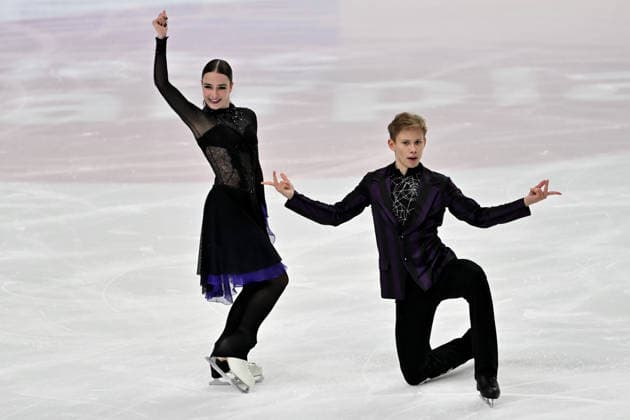 LJUBLJANA; SLOVENIJA - OCTOBER 02: Louise Cohas-Bogey and Daniil Grishin of France in action during the Junior Ice Dance - Rhythm Dance on the ISU Figure skating, Eiskunstlauf Junior Grand Prix Ljubljana 2026 in Hala Tivoli on October 02, 2026 in Ljubljana, Slovenia. (Photo by Igor Kupljenik Sports Press Photo). Copyright: xIgorxKupljenikx xSPPx Sportspressphoto_SPR243797