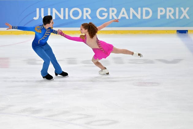 LJUBLJANA; SLOVENIJA - OCTOBER 02: Grace Fischer and Luke Fischer of United States of America in action during the Junior Ice Dance - Rhythm Dance on the ISU Figure skating, Eiskunstlauf Junior Grand Prix Ljubljana 2026 in Hala Tivoli on October 02, 2026 in Ljubljana, Slovenia. (Photo by Igor Kupljenik Sports Press Photo). Copyright: xIgorxKupljenikx xSPPx Sportspressphoto_SPR243826