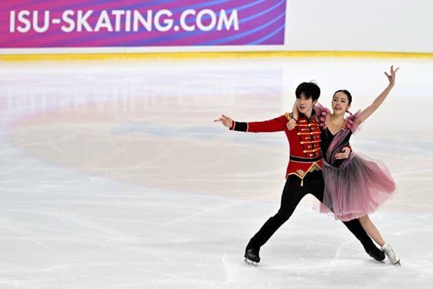 LJUBLJANA; SLOVENIJA - OCTOBER 02: Yixuan Wang and Shiqi Guan of China in action during the Junior Ice Dance - Rhythm Dance on the ISU Figure skating, Eiskunstlauf Junior Grand Prix Ljubljana 2026 in Hala Tivoli on October 02, 2026 in Ljubljana, Slovenia. (Photo by Igor Kupljenik Sports Press Photo). Copyright: xIgorxKupljenikx xSPPx Sportspressphoto_SPR243834