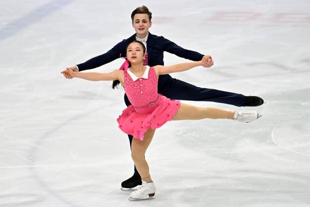 LJUBLJANA; SLOVENIJA - OCTOBER 02: Mihana Nakajima and Isak Bengt-Eric Grans of Sweden in action during the Junior Ice Dance - Rhythm Dance on the ISU Figure skating, Eiskunstlauf Junior Grand Prix Ljubljana 2026 in Hala Tivoli on October 02, 2026 in Ljubljana, Slovenia. (Photo by Igor Kupljenik Sports Press Photo). Copyright: xIgorxKupljenikx xSPPx Sportspressphoto_SPR243840