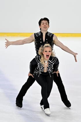 LJUBLJANA; SLOVENIJA - OCTOBER 02: Ambre Perrier Gianesini and Samuel Blanc Klaperman of France in action during the Junior Ice Dance - Rhythm Dance on the ISU Figure skating, Eiskunstlauf Junior Grand Prix Ljubljana 2026 in Hala Tivoli on October 02, 2026 in Ljubljana, Slovenia. (Photo by Igor Kupljenik Sports Press Photo). Copyright: xIgorxKupljenikx xSPPx Sportspressphoto_SPR243847