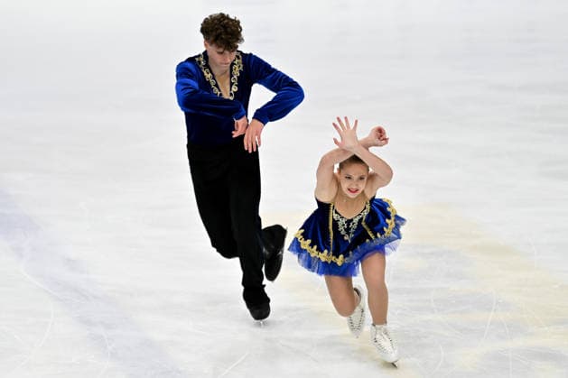 LJUBLJANA; SLOVENIJA - OCTOBER 02: Yeva Alekhnovich and Stanislaw Borysewicz of Poland in action during the Junior Ice Dance - Rhythm Dance on the ISU Figure skating, Eiskunstlauf Junior Grand Prix Ljubljana 2026 in Hala Tivoli on October 02, 2026 in Ljubljana, Slovenia. (Photo by Igor Kupljenik Sports Press Photo). Copyright: xIgorxKupljenikx xSPPx Sportspressphoto_SPR243851