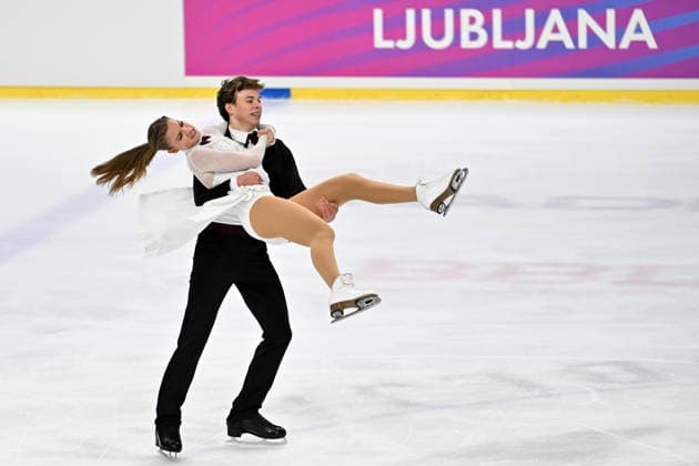LJUBLJANA; SLOVENIJA - OCTOBER 02: Melissa Cachova and Ivan Morozov of Italy in action during the Junior Ice Dance - Rhythm Dance on the ISU Figure skating, Eiskunstlauf Junior Grand Prix Ljubljana 2026 in Hala Tivoli on October 02, 2026 in Ljubljana, Slovenia. (Photo by Igor Kupljenik Sports Press Photo). Copyright: xIgorxKupljenikx xSPPx Sportspressphoto_SPR243861