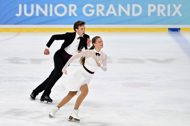LJUBLJANA; SLOVENIJA - OCTOBER 02: Melissa Cachova and Ivan Morozov of Italy in action during the Junior Ice Dance - Rhythm Dance on the ISU Figure skating, Eiskunstlauf Junior Grand Prix Ljubljana 2026 in Hala Tivoli on October 02, 2026 in Ljubljana, Slovenia. (Photo by Igor Kupljenik Sports Press Photo). Copyright: xIgorxKupljenikx xSPPx Sportspressphoto_SPR243870