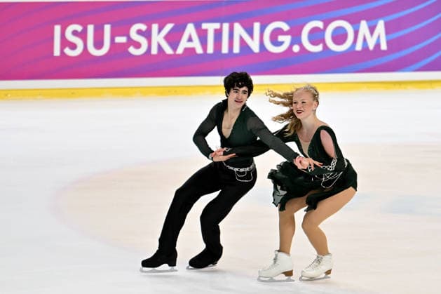 LJUBLJANA; SLOVENIJA - OCTOBER 02: Lara Sundberg and Hector Gonzalez Elvira of Spain in action during the Junior Ice Dance - Rhythm Dance on the ISU Figure skating, Eiskunstlauf Junior Grand Prix Ljubljana 2026 in Hala Tivoli on October 02, 2026 in Ljubljana, Slovenia. (Photo by Igor Kupljenik Sports Press Photo). Copyright: xIgorxKupljenikx xSPPx Sportspressphoto_SPR243876