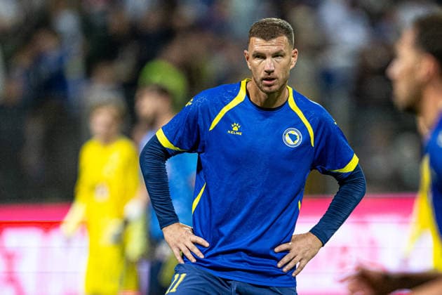 261002 Edin Džeko of Bosnia and Herzegovina ahead of the Nations League soccer match between Bosnia and Herzegovina and Sweden on October 2, 2026 in Zenica. Photo by Ludvig Thunman. BILDBYRAN code LT LT0823 soccer football fotball Nations League UEFA Nations League Bosnia and Herzegovina Sweden Sweden A BBENG  Copyright: LUDVIGxTHUNMAN BB261002LT067