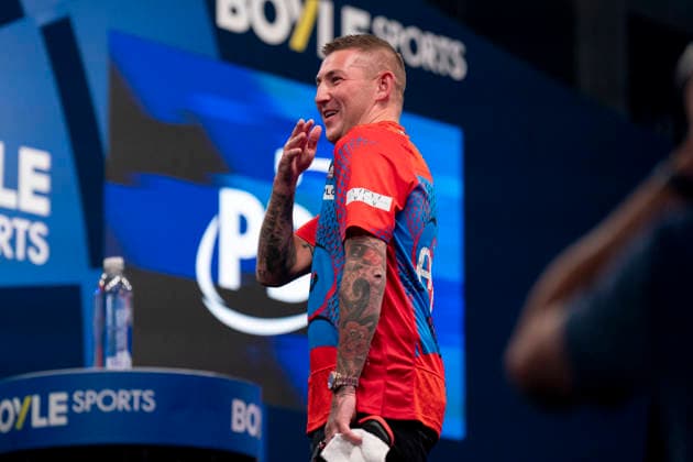 2026 BOYLE Sports World Grand Prix Nathan Aspinall celebrates winning against Ryan Joyce during the 2026 Boyle Sports World Grand Prix Quarter-Finals at Mattioli Arena, Leicester, United Kingdom on 2 October 2026 Credit: Alex Young Every Second Media Editorial use only. All images are copyright Every Second Media Limited. No images may be reproduced without prior permission. Copyright: xIMAGO EveryxSecondxMediax ESM-2197-0019 AlexxYoungx xEveryxSecondxMediax