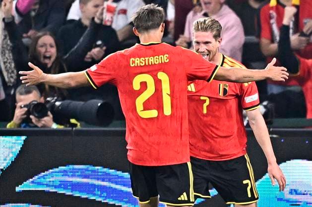 Belgium v Turkey - UEFA Nations League 2026 LIEGE, BELGIUM - OCTOBER 02 : De Bruyne Kevin forward of Belgium celebrates scoring a goal with teammates during the UEFA Nations League tournament league phase matchday 3 group A1 match between Belgium and Turkey on October 2, 2026 in Liege, Belgium, 02 10 2026 Liege Belgium  Copyright: xTomasxSiskx