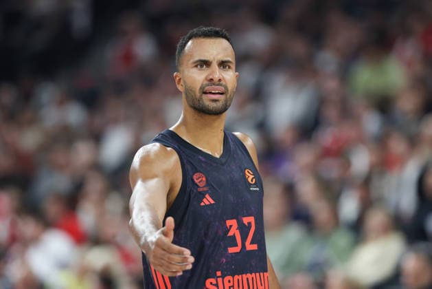 Johannes Thiemann, FC Bayern Basketball, 32, gesturing, gestures, GER, FC Bayern Basketball vs. Partizan Mozzart Bet Belgrade, basketball, EuroLeague, Round 3, 2026–2027 season, October 2, 2026, GER, FC Bayern Basketball vs. Partizan Mozzart Bet Belgrade, basketball, EuroLeague, Matchday 3, 2026–2027 season, October 2, 2026, Munich Copyright: xEibner-Pressefoto JennixMaulx EP_JML