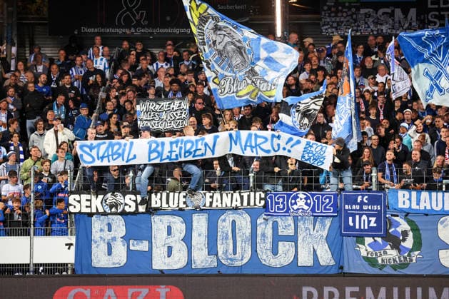 October 2, 2026, Germany, Stuttgart, Soccer, Regionalliga Südwest, SV Stuttgarter Kickers vs. Kickers Offenbach, Stay Strong, Marc, Kickers Banner