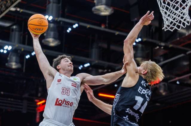 October 2, 2026 Basketball Season 2026–2027 2nd Bundesliga Pro A Matchday 2 Nuremberg Falcons Basketball Club NBC vs. EPG Baskets Koblenz Sports photo by Zink DaMa xdaxmax Nate Heise 33, Nuremberg Falcons BC NBC Jannis Sonnefeld 14, EPG Guardians Koblenz