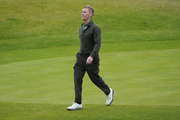 RECORD DATE NOT STATED 2nd October 2026; Kingsbarns Golf Links, Kingsbarns, Scotland; DP World Tour Golf, Alfred Dunhill Links Championship, Day 2; Ronan Keating walks off the 16th green at Kingsbarns Golf Links AlecxBrown