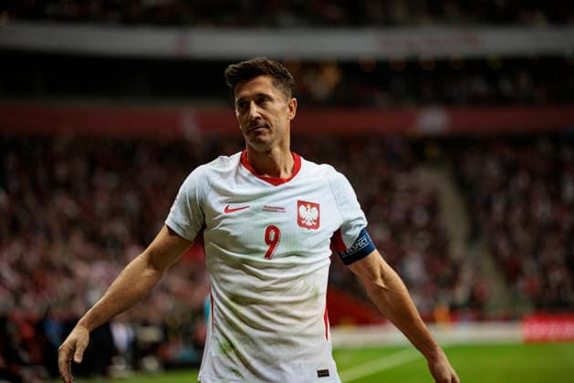Robert Lewandowski seen celebrating after scoring goal during Nations League Division B MD1 game between national teams of Poland and Romania (Maciej Rogowski Ball Raw Images) Warsaw PGE Narodowy Poland Copyright: xMaciejxRogowskix maciejrogowski_poland_romania_2627-20