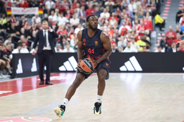 Kamar Baldwin, FC Bayern Basketball, No. 44 with the ball, GER, FC Bayern Basketball vs. Partizan Mozzart Bet Belgrade, Basketball, EuroLeague, Matchday 3, 2026–2027 Season, October 2, 2026, GER, FC Bayern Basketball vs. Partizan Mozzart Bet Belgrade, Basketball, EuroLeague, Matchday 3, 2026–2027 Season, October 2, 2026, Munich Copyright: xEibner-Pressefoto JennixMaulx EP_JML