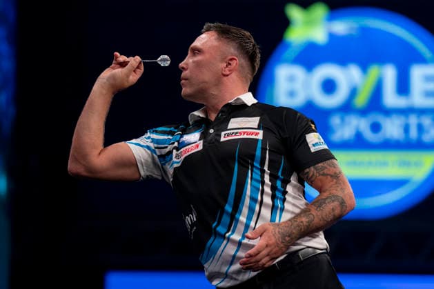 2026 BOYLE Sports World Grand Prix Gerwyn Price prepares to throw during the 2026 Boyle Sports World Grand Prix Quarter-Finals at Mattioli Arena, Leicester, United Kingdom on 2 October 2026 Credit: Alex Young Every Second Media Editorial use only. All images are copyright Every Second Media Limited. No images may be reproduced without prior permission. Copyright: xIMAGO EveryxSecondxMediax ESM-2197-0029 AlexxYoungx xEveryxSecondxMediax