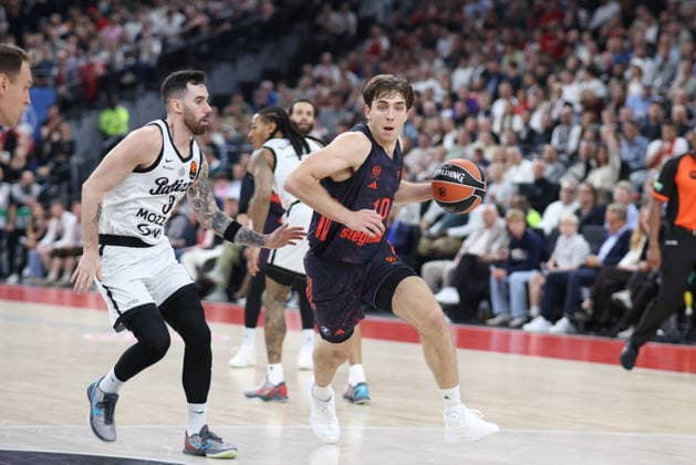 Justinian Jessup, FC Bayern Basketball, 10; Luca Vildoza, Partizan Belgrade, 03; GER; FC Bayern Basketball vs. Partizan Mozzart Bet Belgrade; Basketball; EuroLeague; Matchday 3; 2026–2027 Season; October 2, 2026, GER, FC Bayern Basketball vs. Partizan Mozzart Bet Belgrade, Basketball, EuroLeague, Matchday 3, 2026–2027 Season, October 2, 2026, Munich Copyright: xEibner-Pressefoto JennixMaulx EP_JML