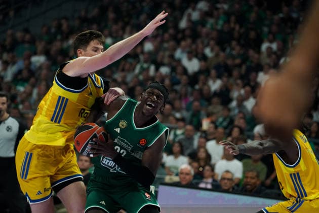 October 2, 2026, Athens, Athens, Greece: ISAAC BONGA in action during the EuroLeague basketball game between Panathinaikos AKTOR Athens and Maccabi Rapyd Tel Aviv at Telekom Center Athens, Athens, Greece, October 2, 2026. Athens Greece - ZUMAa226 20261002_zip_a226_007 Copyright: xGiorgosxArapekosx