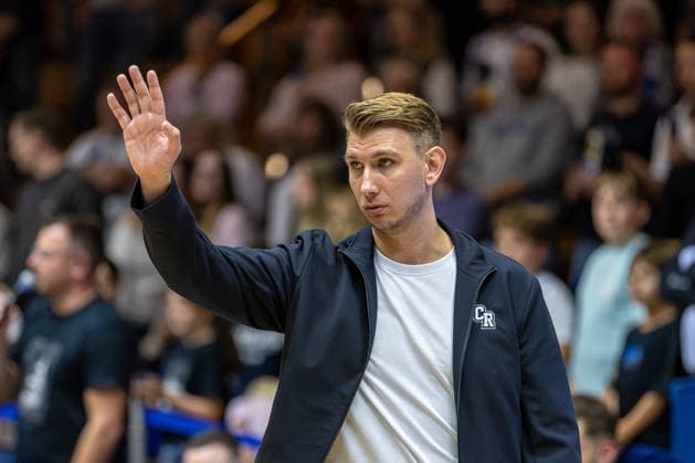 Portrait of Florian Flabb, Head Coach of the HAKRO Merlins Crailsheim, showing gestures and facial expressions, GER, HAKRO Merlins Crailsheim vs. Tigers Tübingen, Basketball, 2nd Basketball Bundesliga, Pro A, Matchday 2, 2026–2027 Season, October 2, 2026, GER, HAKRO Merlins Crailsheim vs. Tigers Tübingen, Basketball, 2nd Basketball Bundesliga, Pro A, Matchday 2, 2026–2027 Season, October 2, 2026, Ilshofen Copyright: xEibner-Pressefoto JanixPlessx EP_JPL