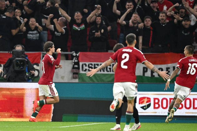 IPA89231299 - Celebration of the 1-0 goal by Milos Kerkez (Hungary) during the Nations League, Matchday 3, League B, Group B2, between Hungary and Georgia, on October 2, 2026, at the Puskás Arena in Budapest, Hungary  Copyright: xVincenzoxOrlando IPAxSportx xx IPA89231299