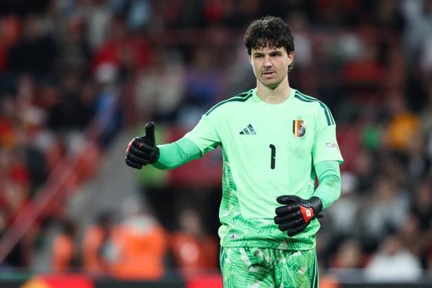 Belgium s goalkeeper Senne Lammens pictured during a soccer game between Belgian national team, Nationalteam Red Devils and Turkey, on Friday 2 October 2026 in Liege, the third game of the UEFA Nations League group stage. BRUNOxFAHY  x188569131x