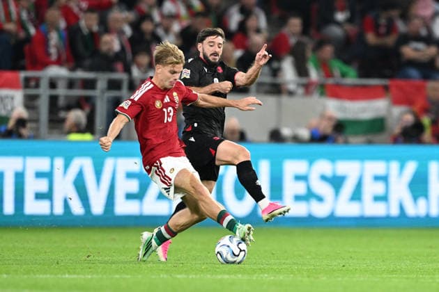 IPA89231644 - Anras Schafer (Hungary) during the Nations League phase, Matchday 3, League B Group B2, between Hungary and Georgia, October 2, 2026, at the Puskás Arena in Budapest, Hungary  Copyright: xVincenzoxOrlando IPAxSportx xx IPA89231644