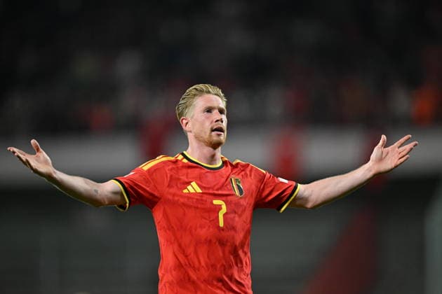 Belgium v Turkiye - UEFA Nations League LIEGE, BELGIUM - OCTOBER 02: Kevin De Bruyne (7) of Belgium celebrates after scoring a goal during the UEFA Nations League A match between Belgium and Turkiye at Maurice Dufrasne Stadium in Liege, Belgium on October 02, 2026. Mustafa Yalcin Anadolu Liege Belgium. Editorial use only. Please get in touch for any other usage.  Copyright: x2026xAnadoluxMustafaxYalcinx