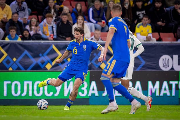 UKRAINE - NORTHERN IRELAND Illia Zabarnyi of Ukraine and Paris Saint Germain during UEFA Nations League - League B - Group B2 - Matchday 3 - football match between Ukraine and Northern Ireland. Anton Malatinsky Stadium, City Arena, Trnava, Slovakia, October 02, 2026. Photo by Branislav Racko Copyright: xx 080A9680