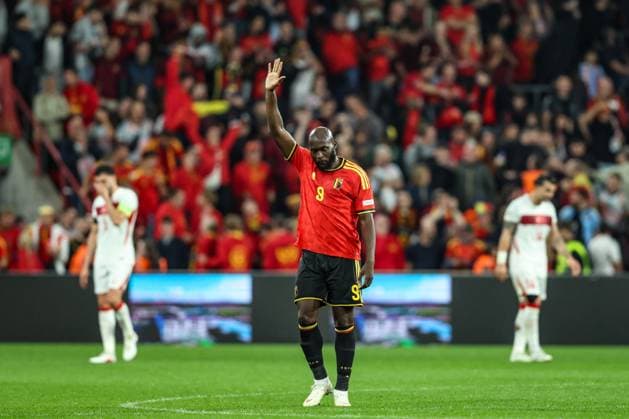 Belgium s Romelu Lukaku celebrates after scoring during a soccer game between Belgian national team, Nationalteam Red Devils and Turkey, on Friday 2 October 2026 in Liege, the third game of the UEFA Nations League group stage. BRUNOxFAHY  x188570703x